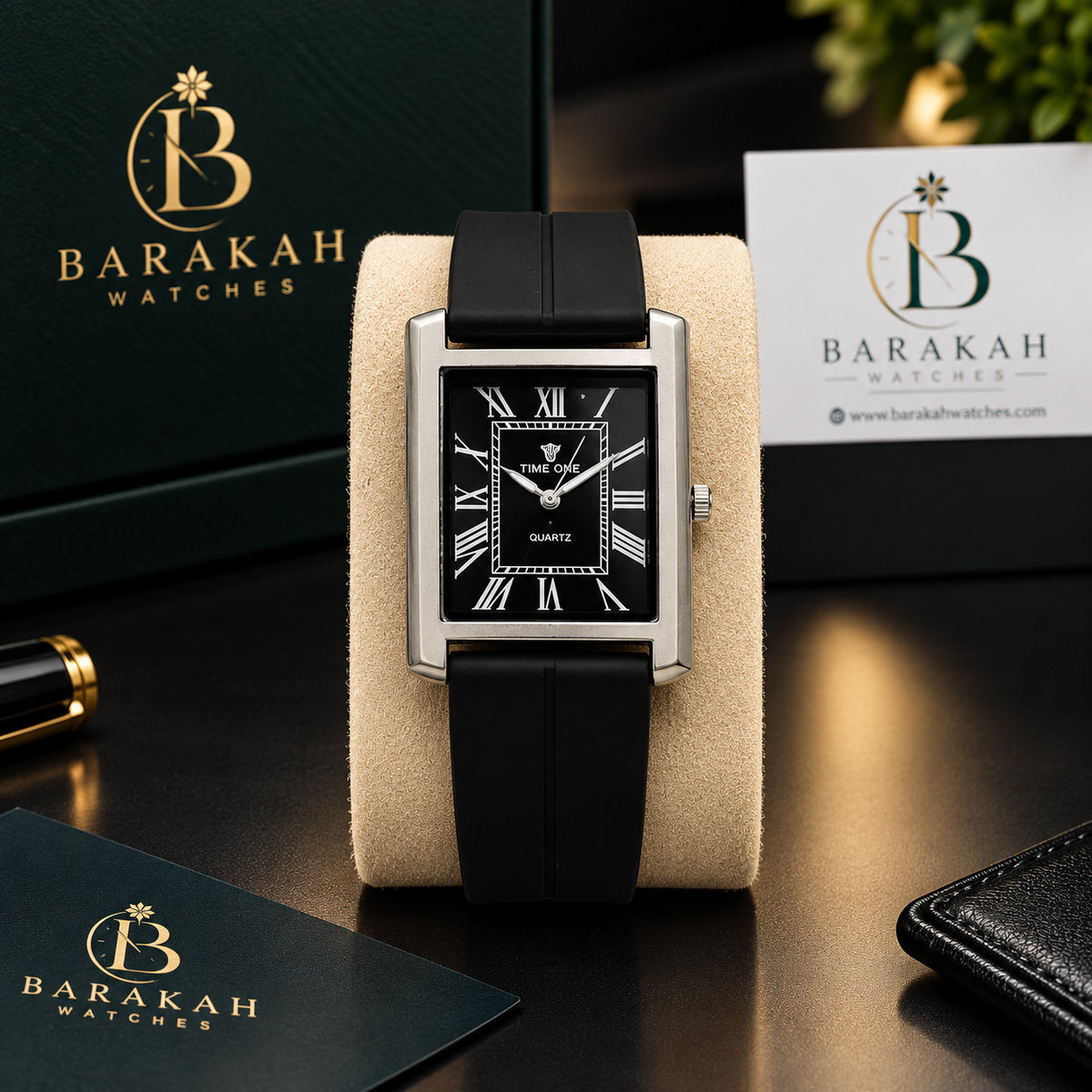 TIME ONE Luxury Black Roman Numeral Watch | Premium Men’s Watch