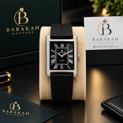 TIME ONE Luxury Black Roman Numeral Watch | Premium Men’s Watch